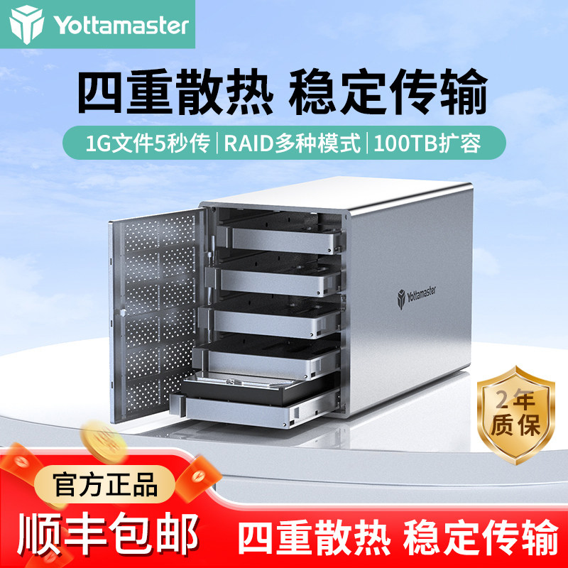 尤达大师磁盘阵列硬盘柜raid外接机械硬盘盒typec接口存储读取器