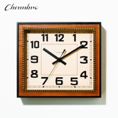 CHAMBRE日本原装 053WCB 进口复古静音方形石英钟客厅挂置兼用CH