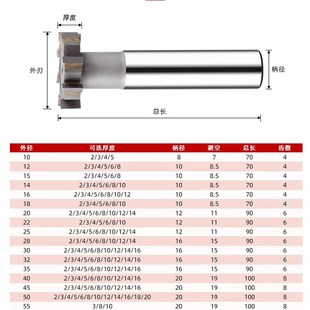 非标订制硬质镶合金直柄T型铣刀12/18/20/25/30/35/40/45/50