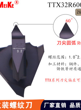 数控走心机立装螺纹刀片车不锈钢60度牙刀片TTX32R60005/6001/002