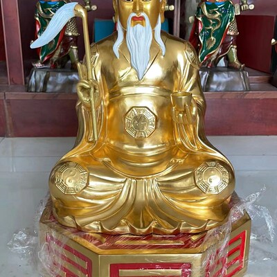纯铜六壬先师铜像摆件李淳风坐像祖师家居客厅店铺中式工艺品送礼