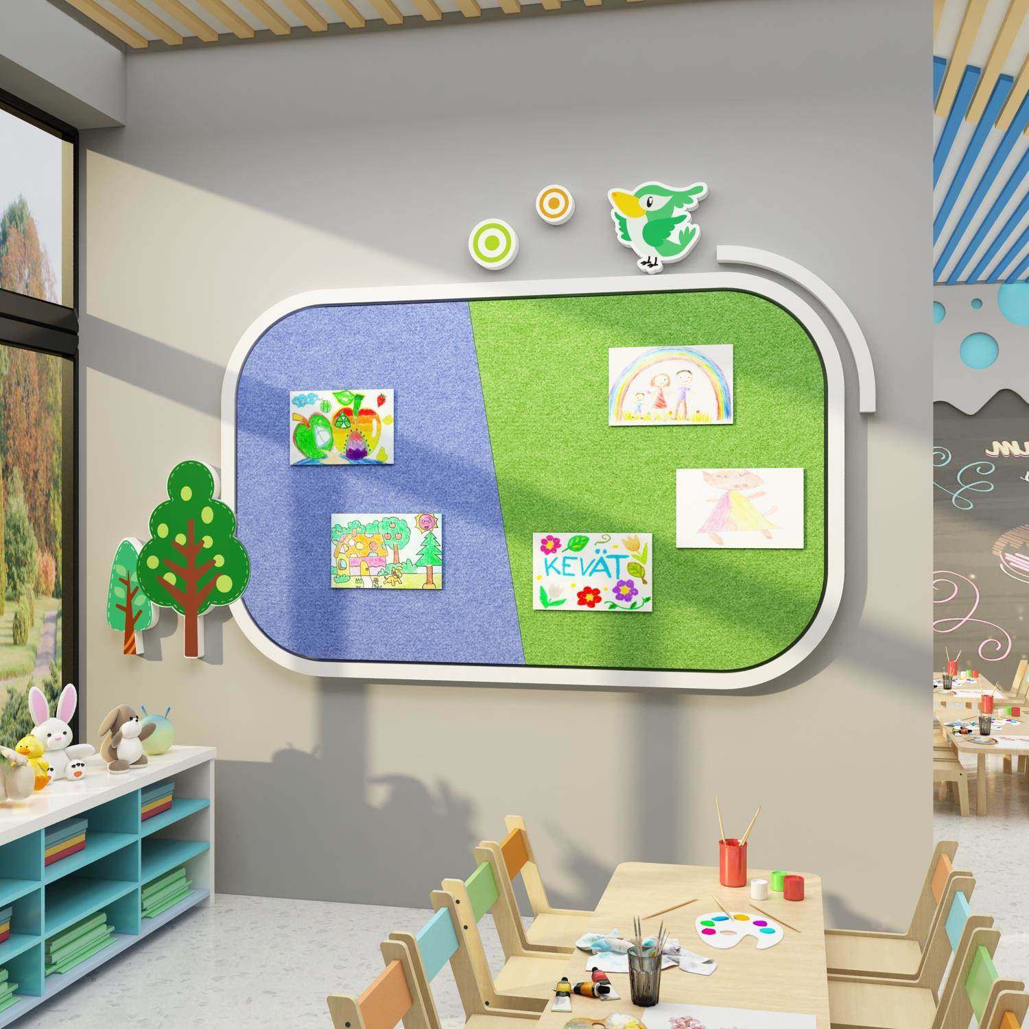 幼儿园环创主题墙成品布置毛毡板墙贴环境布置材料大厅形象背景墙