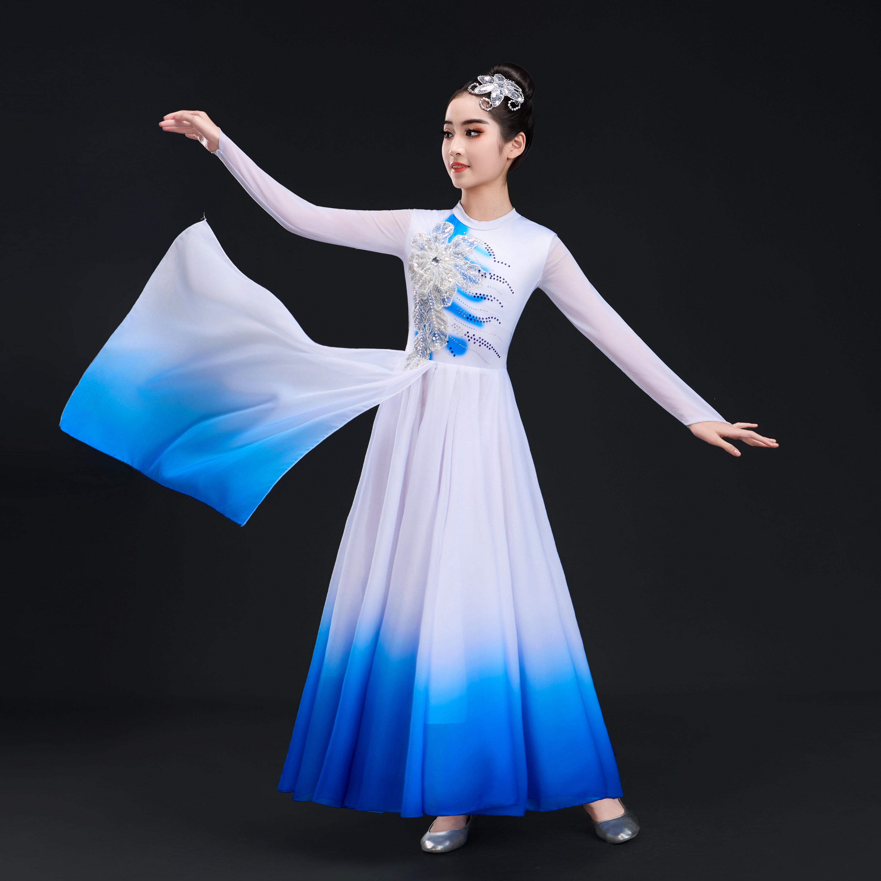 儿童开场舞现代舞演出服万疆灯火里的中国女童古典舞大摆裙舞蹈服