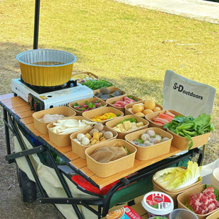 牛皮纸野餐盒户外露营打包一次性便当盒食品级带盖耐高温2026新款