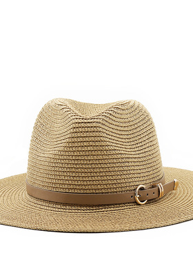 防晒时尚草帽Wide Brim Men Hat Panama Cowboy Hats Women