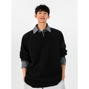 2pc Fake shirt Hoodies假两件衬衫 卫衣宽松男女 Fashion 时尚 Men