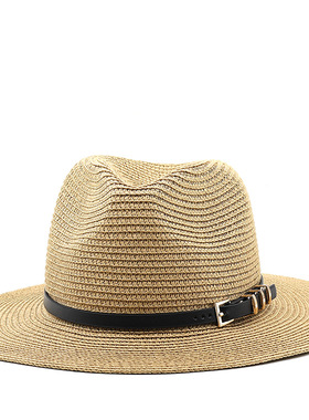 时尚草帽Jazz Cowboy Hats Wide Brim Men Hat Panama Women