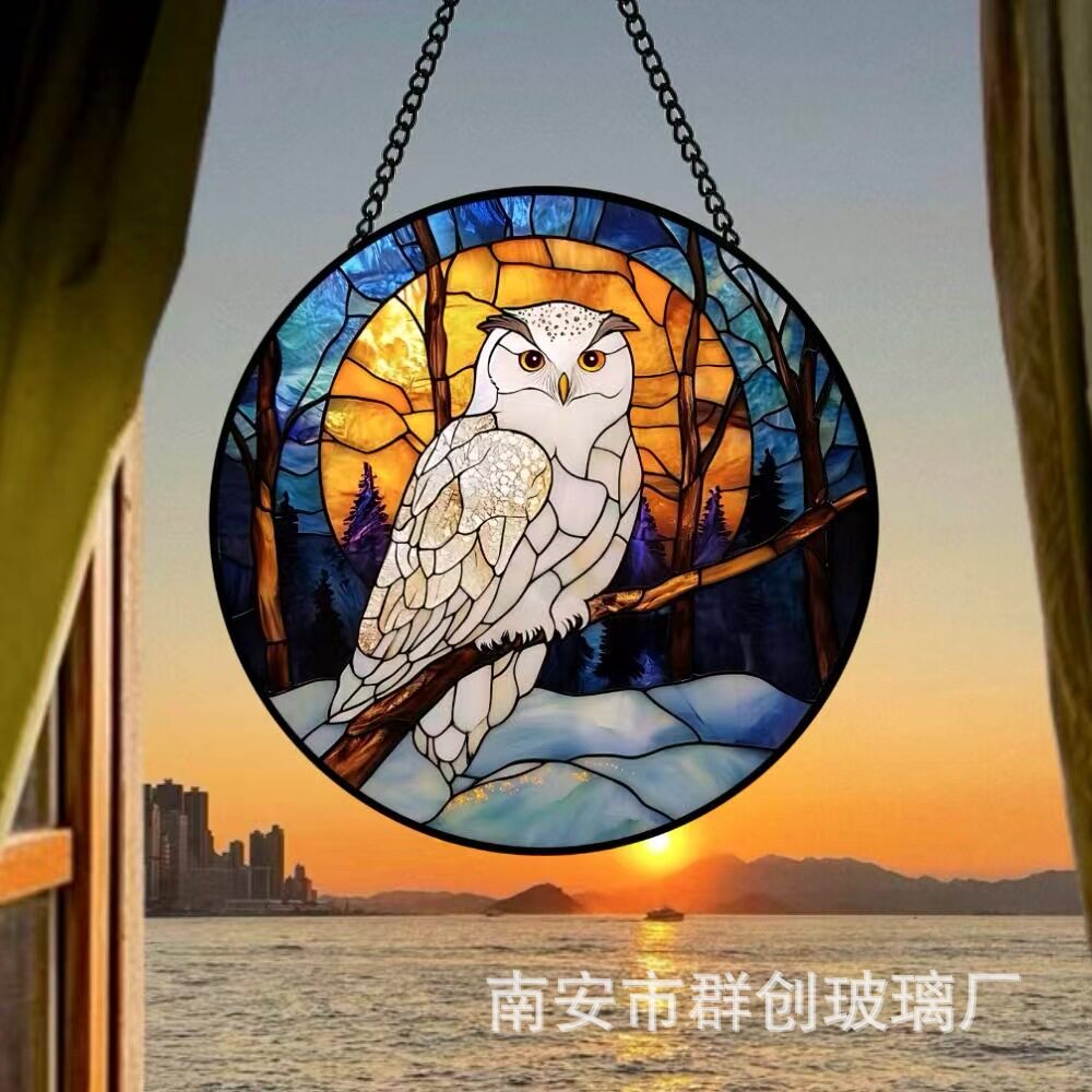 Cute owl,Suncatcher Craft Stained Acrylic,Halloween Hanging