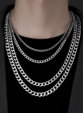 Mens necklace Man Male专供不锈钢男士古巴项链欧美配饰钛钢项链