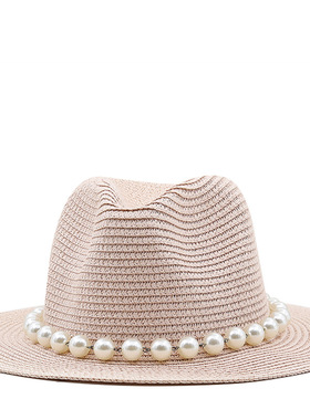 防晒时尚草帽Wide Brim Men Hat Panama Cowboy Hats Women