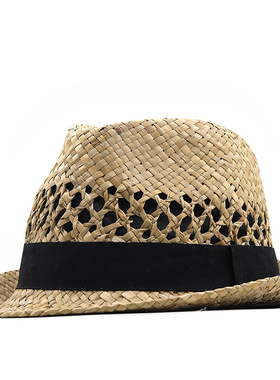 防晒时尚草帽Wide Brim Men Hat Panama Cowboy Hats Women