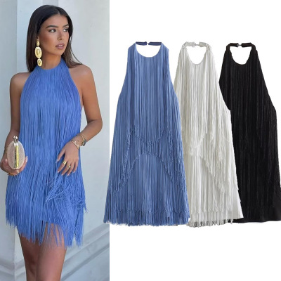 Sexy Backless Hanging Neck Dresses for Summer Women's Dress