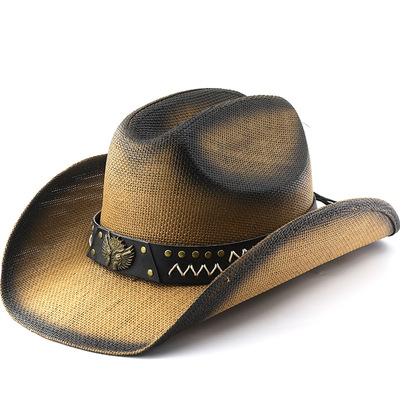 防晒时尚草帽Wide Brim Men Hat Panama Cowboy Hats Women
