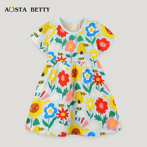 summer dress vestidos dresses robe gown连衣裙女欧美风格童装