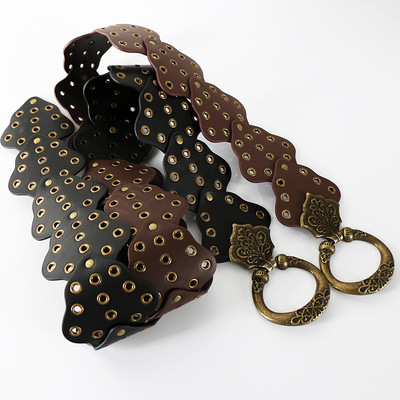 cowboy belts cowgirl西部牛仔宽腰带女裙子复古个性铆钉皮带欧美