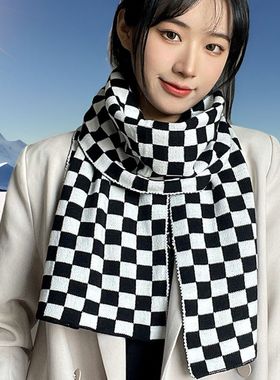 Men Scarf Winter New义乌新款韩版网红棋盘格子围巾 女冬款学生