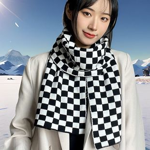 Men Scarf Winter New义乌新款韩版网红棋盘格子围巾 女冬款学生