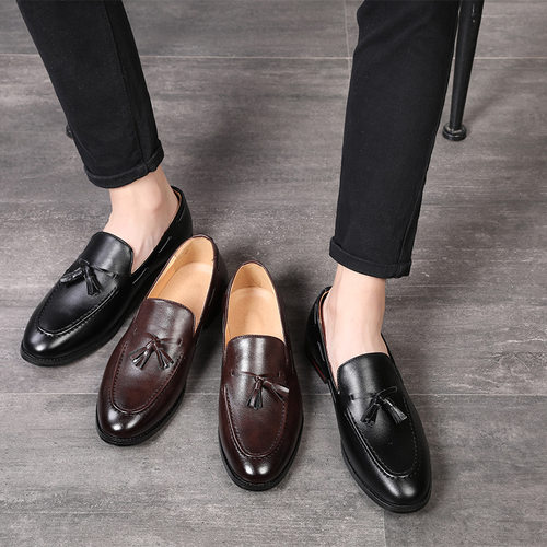 mens loafers flats slip on casual shoes大码男鞋英伦韩版男士