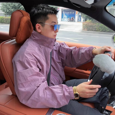 jacket quick-drying sun protection sport coat zipper浅紫色