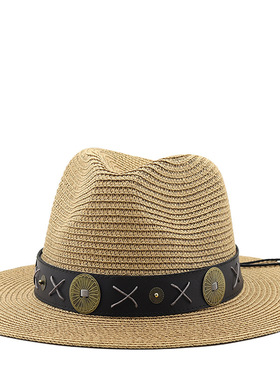 草帽Vintage Western Cowboy Hat Fashion欧美波西米亚风草帽