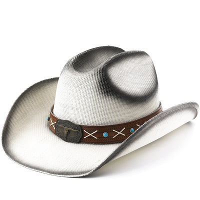 防晒时尚草帽Wide Brim Men Hat Panama Cowboy Hats Women