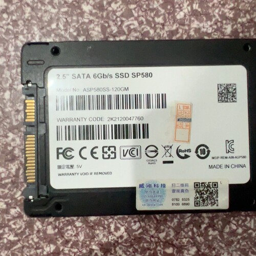 议价威刚SP580 120G固态硬盘，2.5寸SATA接口，型号