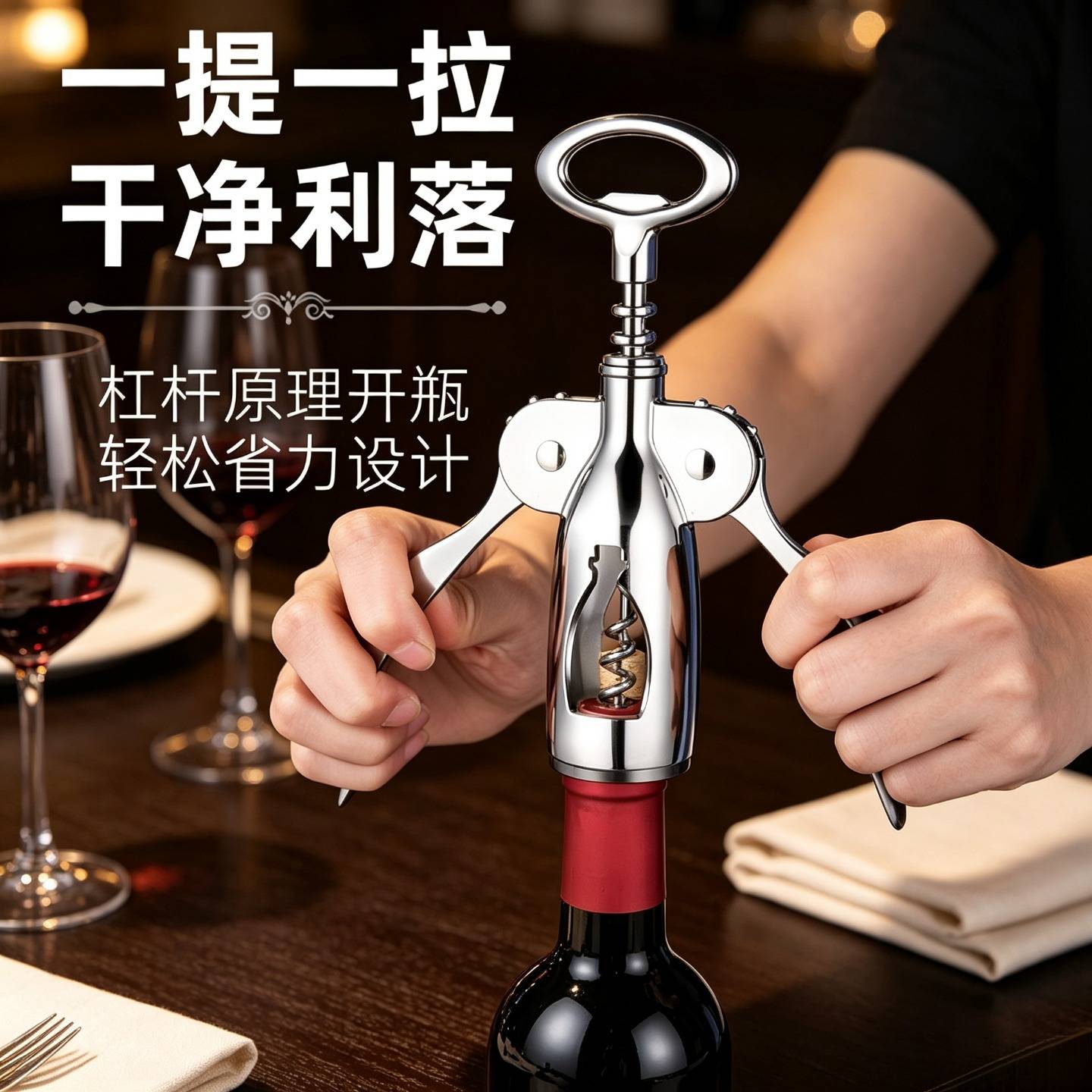 红酒开瓶器家用多功能海马刀葡萄酒啤酒开红酒起子启瓶开瓶器套装
