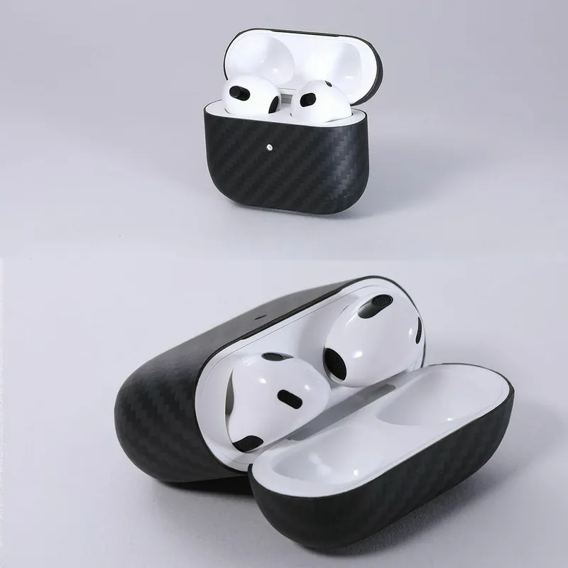日本Deff适用Apple苹果AirPods3耳机防尘杜邦克维拉纤维超薄1500D凯夫拉保护壳防弹抗冲击碳纤维保护套耳机