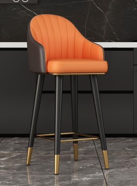 轻奢吧椅高脚凳旋转椅子吧台椅现代简约家用靠背椅前台收银台吧凳