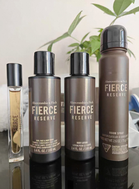 美国Abercrombie Fitch 男士经典款AF店香香水沐浴露Fierce 套装