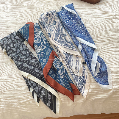 复古腰果花丝巾系脖围巾系腰配饰