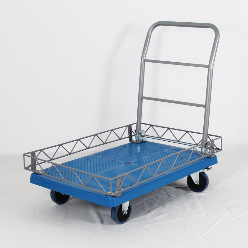 围栏手推车小推车带围栏带护栏推车小推车拉货折叠超静音带刹车