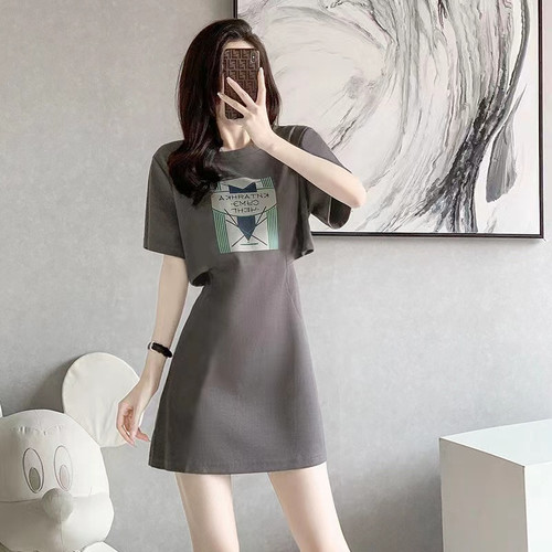 法式镂空假两件连衣裙女