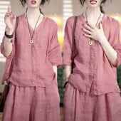 套装 新款 时尚 2026夏季 气质宽松显瘦百搭两件套潮 轻奢减龄套装 单