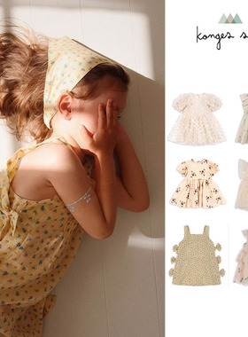 24春夏Konges Slojd新款儿童连衣裙背心吊带碎花公主裙子夏季