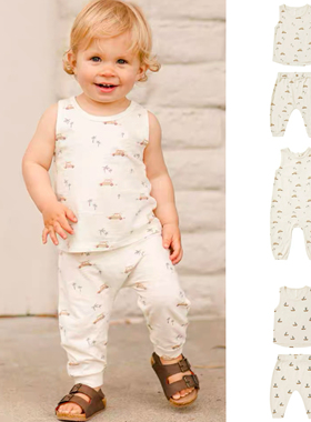 5折现货清仓 美国Rylee and cru男女童宝宝有机棉背心连体衣哈衣