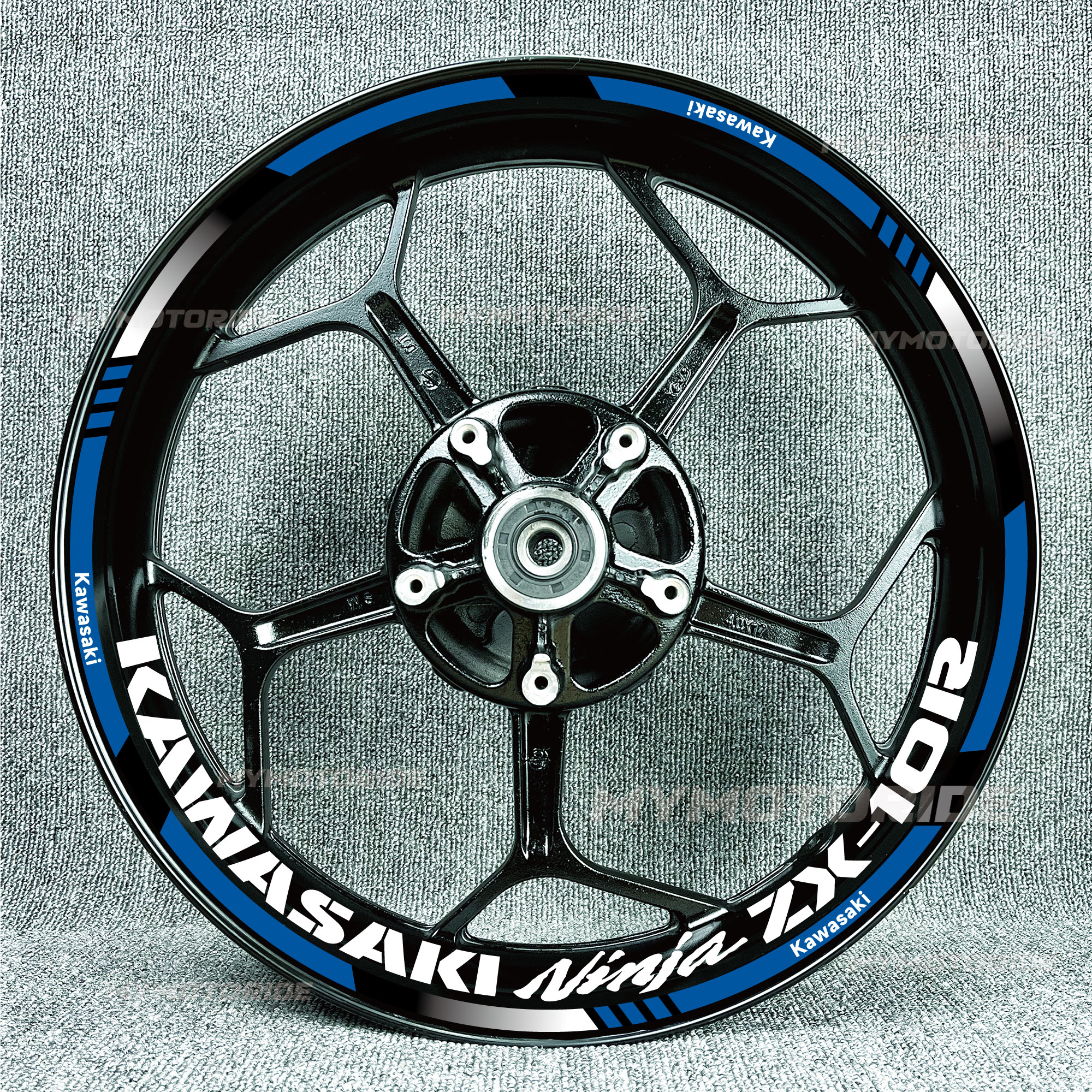 适用于川崎忍者ZX-14RR1000SX650反光摩托车轮毂贴花个性车轮贴花