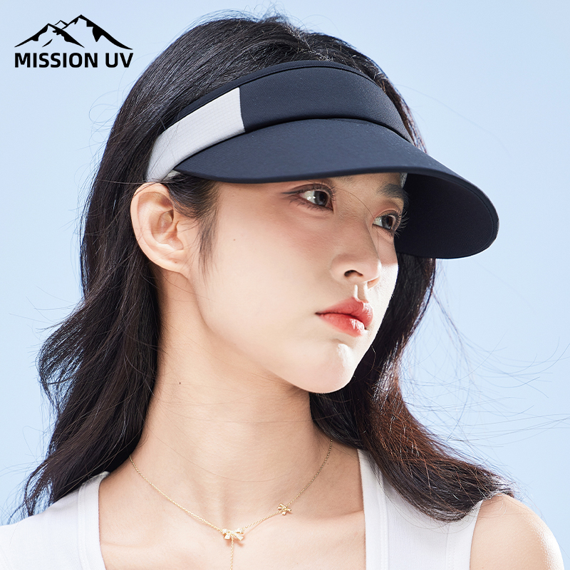MISSION UV防晒帽女士遮阳帽空顶夏季户外防紫外线跑步骑行帽子女