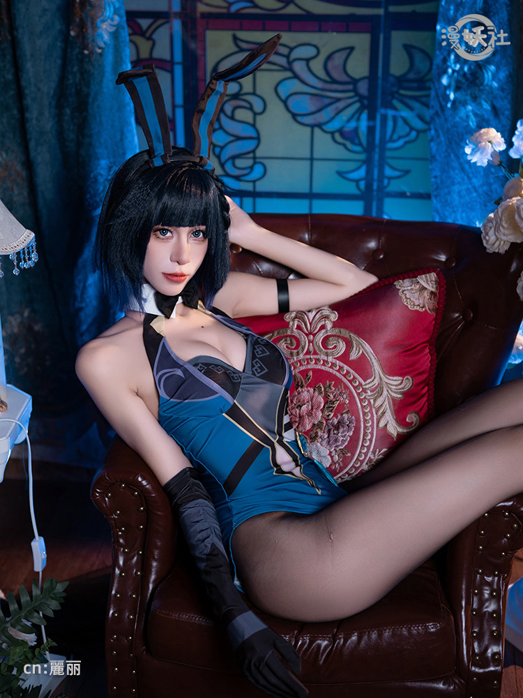 漫妖社现货 原神cos 兰生幽谷 夜兰 同人兔女郎 夜阑cosplay服女