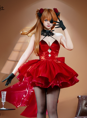 漫妖社现货EVA联动明日香cos服红色礼服NIKKE胜利女神cosplay服装
