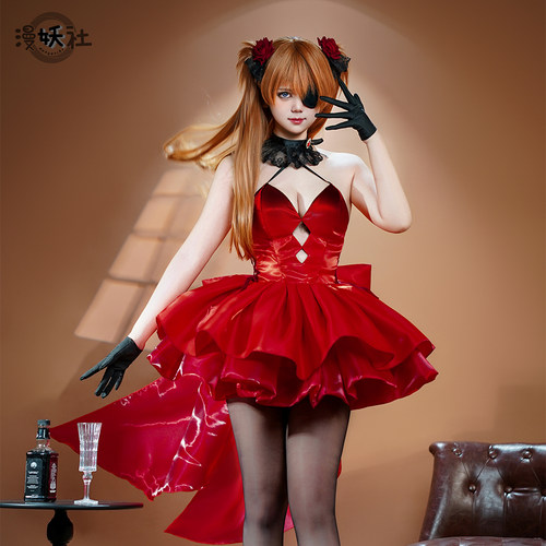 漫妖社现货EVA联动明日香cos服红色礼服NIKKE胜利女神cosplay服装