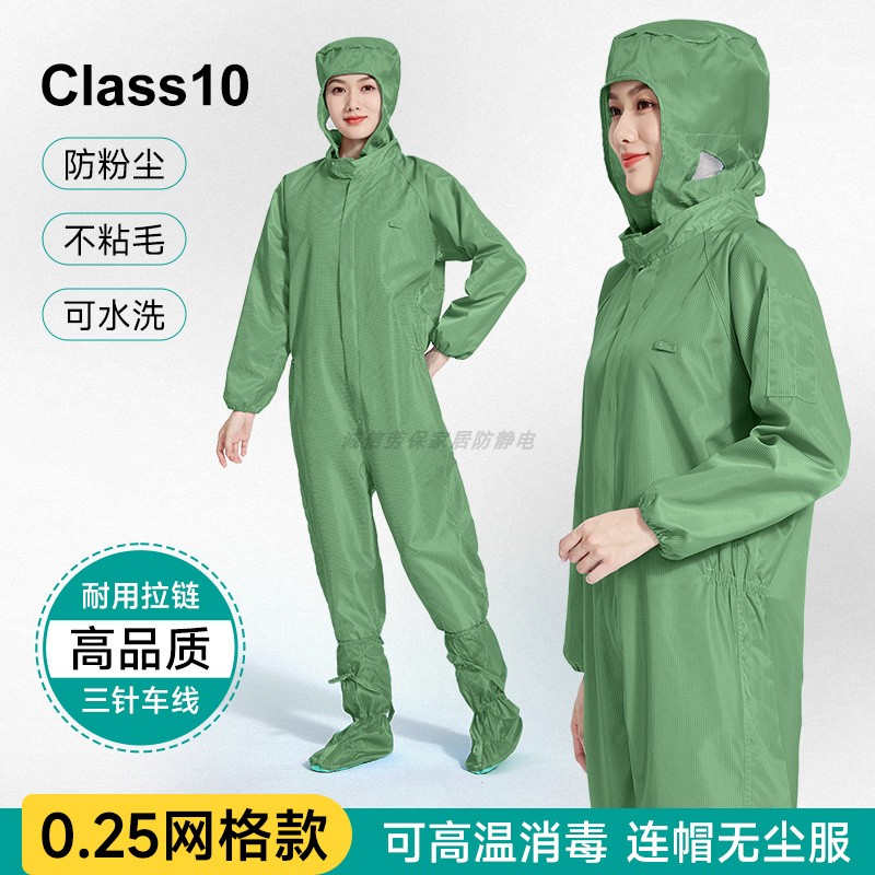 0.25网格直拉链防尘服