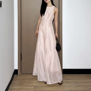 海边蕾丝度假粉色无袖背心连衣裙子女装夏季2026新款夏日绝美漂亮