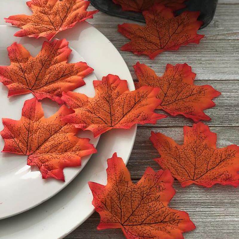 Artificial Maple Leaves Mini Pumpkin Pine Cones Acorns Thank