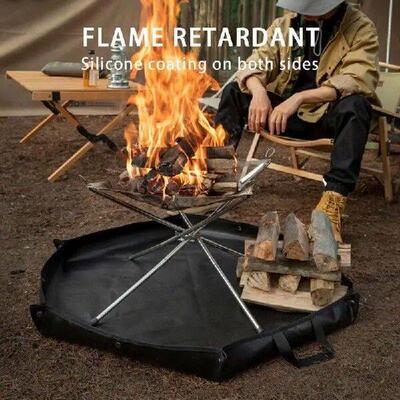 Hexagonal Fire Pit Fireproof Mat Foldable Firewood Bag