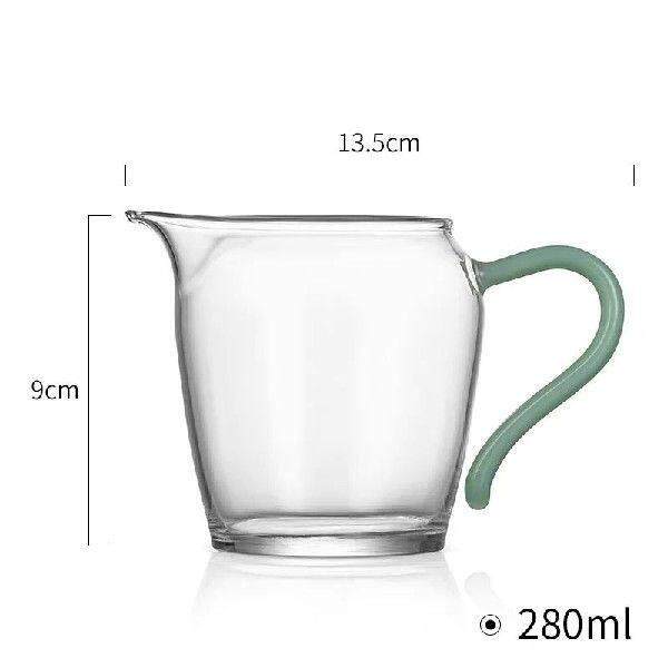 Imitation Jade Handle Heat Resisting Glass Tea Pitcher