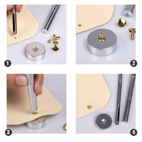 41XB 180Sets Leather Rivets 6mm/8mm/12.0mm with Pliers and