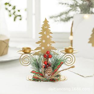 Holder Candle Double Arm Decor烛台 Gold Christmas Metal