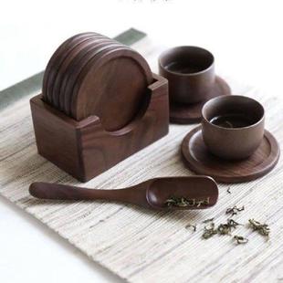 Japanese Style Wood 6pcs Non Teaware Coaster slip set