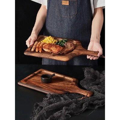 Solid wood steak plate, wooden pizza plate, steak plate,